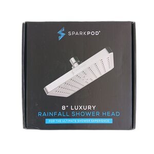 SparkPod 8” High Pressure Rainfall Shower Head Chrome Luxury Bathroom Showerhead